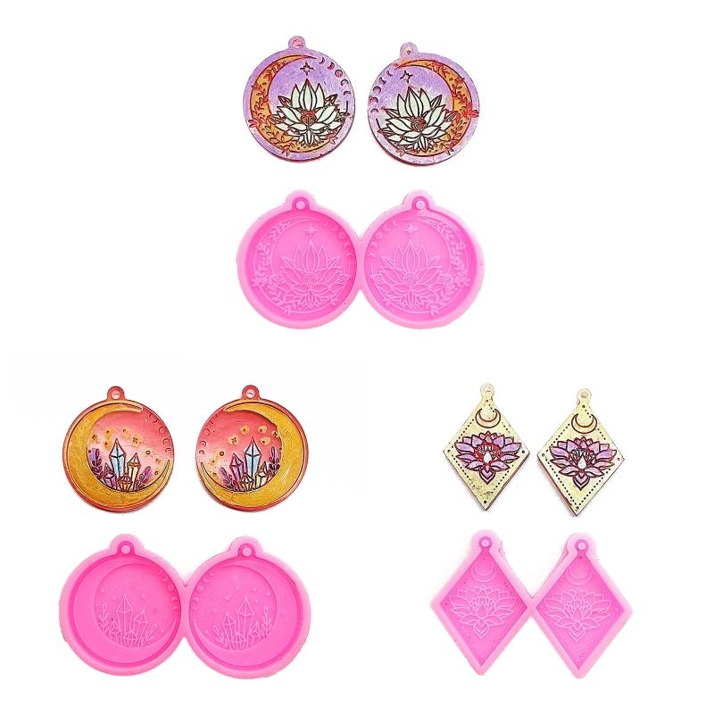 Flower Star City Sunrises Earring Silicone Mold Suitable for Epoxy Resin Crafts Ornament Pendant Keychain Jewelry Making