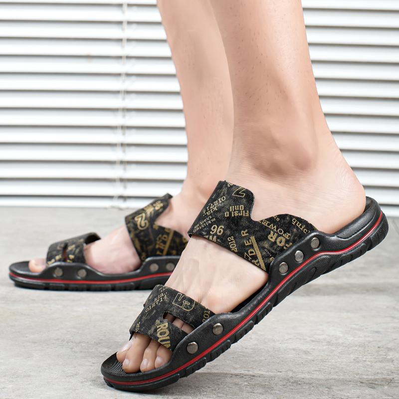 Men Slippers Gladiator Sandals Outdoor Summer Roman Sandals Open Toe Beach Shoes Plus Size