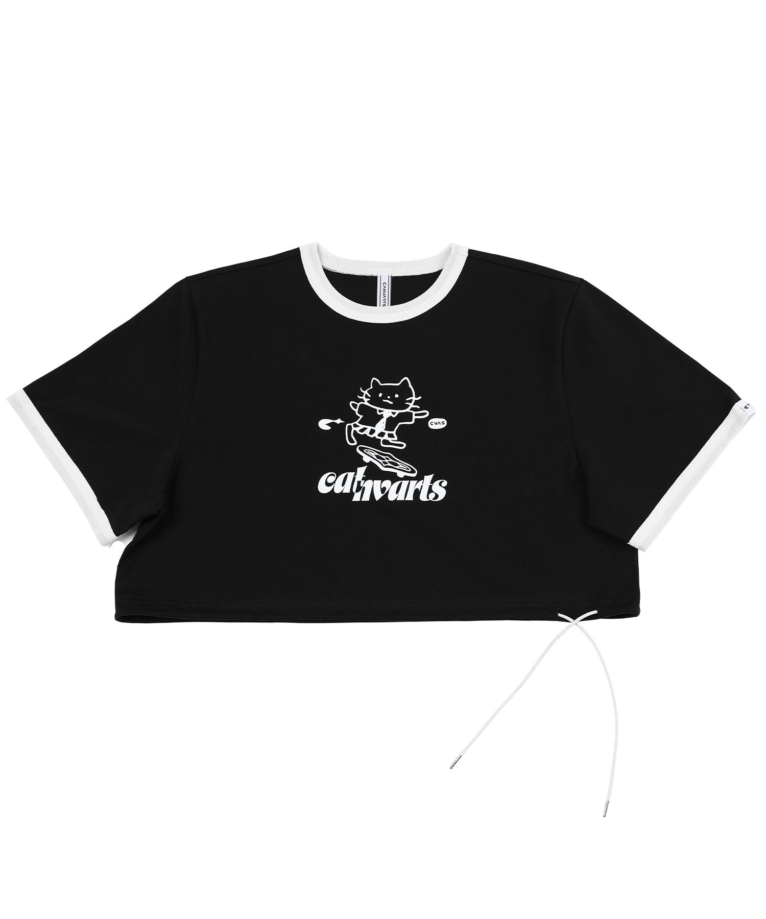 Canbats Crop Short Sleeve T-Shirt (Black) Black