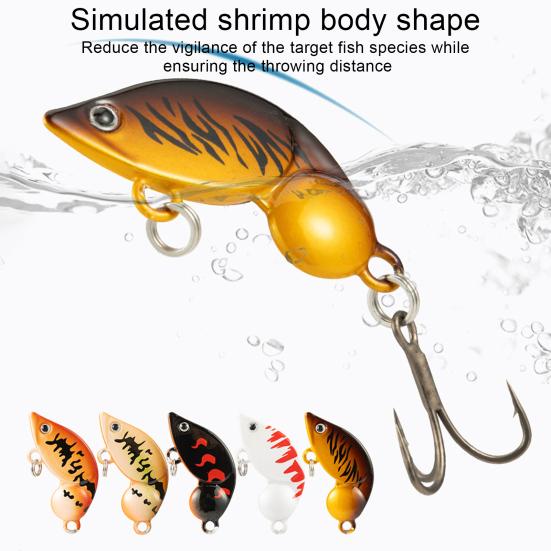 5Pcs Fishing Baits Artificial Lures Treble Hook Design Realistic Compact Design Portable Bionic Shrimp Lures Fishing Tools