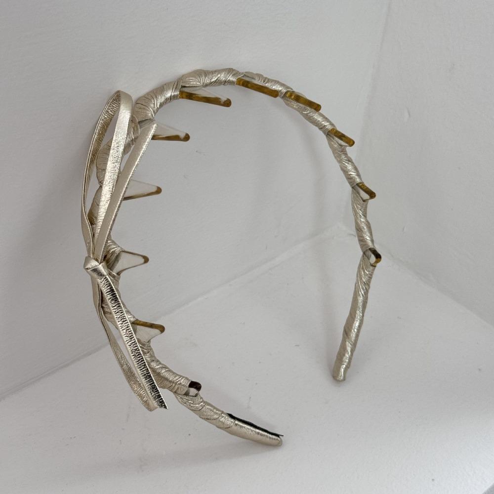 U-förmiges Wellen-Haarband Dünnes PU-Leder-Haarband Retro-Schleifen-Kopfband Mädchen/Damen