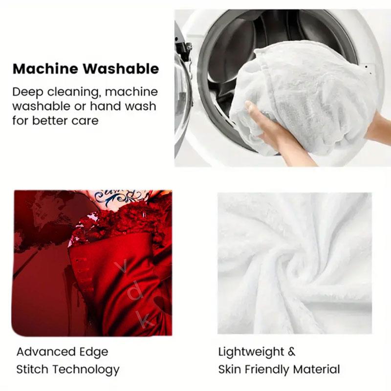 1Pc dprian Print Flannel Blanket, High quality Comfortable for All Seasons, Warmth and Comfort, Perfect for Christmas Gifts