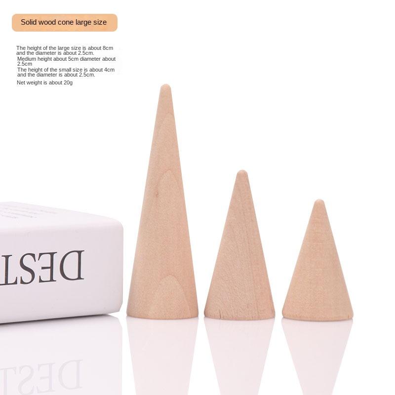 Solid Wood Cone Ring Rack, Wedding Ring, Ring Storage Display Board, Jewelry Window Display, Props, Creative Ornaments