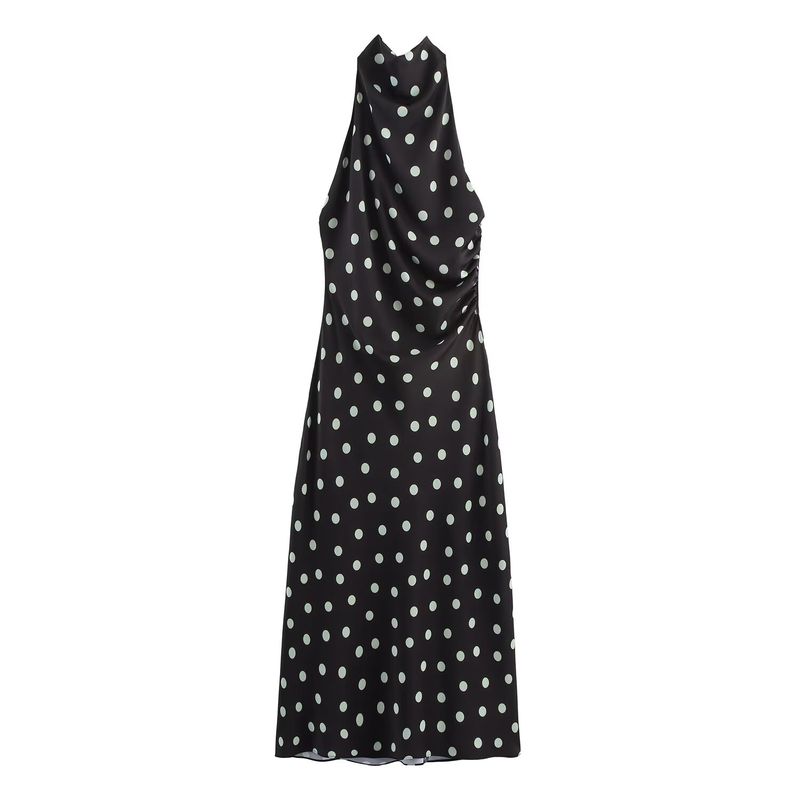 Araltay New Arrival Fashion Style Women's Clothing Fashion Moon Pattern Silk Satin Texture Midi Skirt Dress 8484438