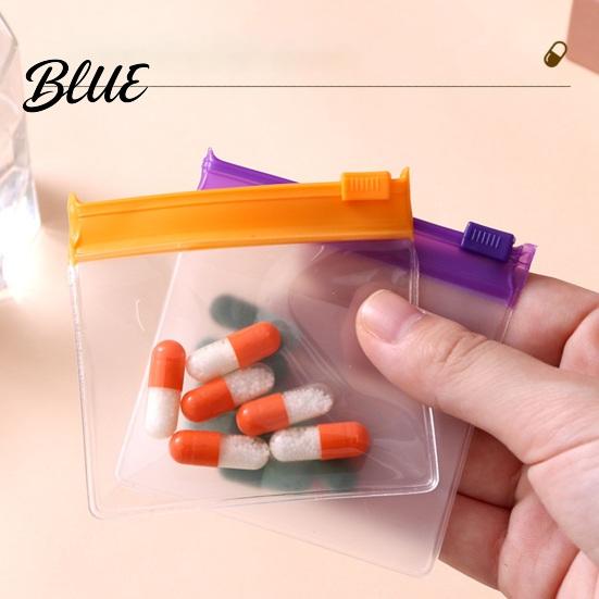 Small Zipper Storage Bag Slide Lock Medicine Bags Compact Travel Pill Pouch Set Accessory Reusable EVA Waterproof Bag for Items Organization