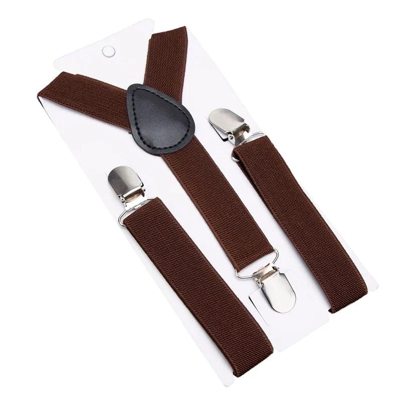 Solid Color Kids Suspenders with Fashion Children Boys Braces Girls Elastic Adjustable Suspenders Baby Wedding Ties Accessories