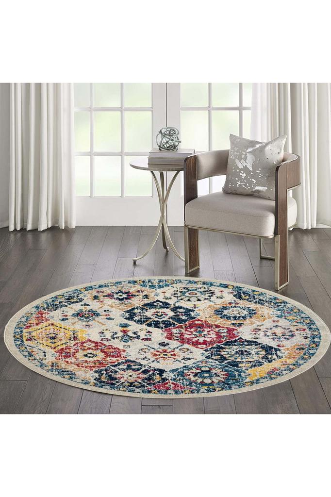 Rovigo Home Washable Round Printed Carpet RHM7046