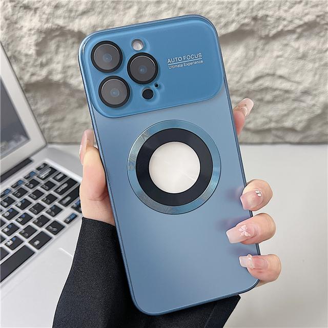 For iPhone 16 Pro Max Luxury Magesafe Magnetic Wireless Charging Phone Case For iPhone 15 14 Plus 13 12 Glass Lens Camera Cover