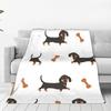 Black and Tan Dachshund Sausage Dog Blanket Portable Flannel Sofa Throw Blanket for Home Bedroom Outdoor Throws Bedspread Quilt