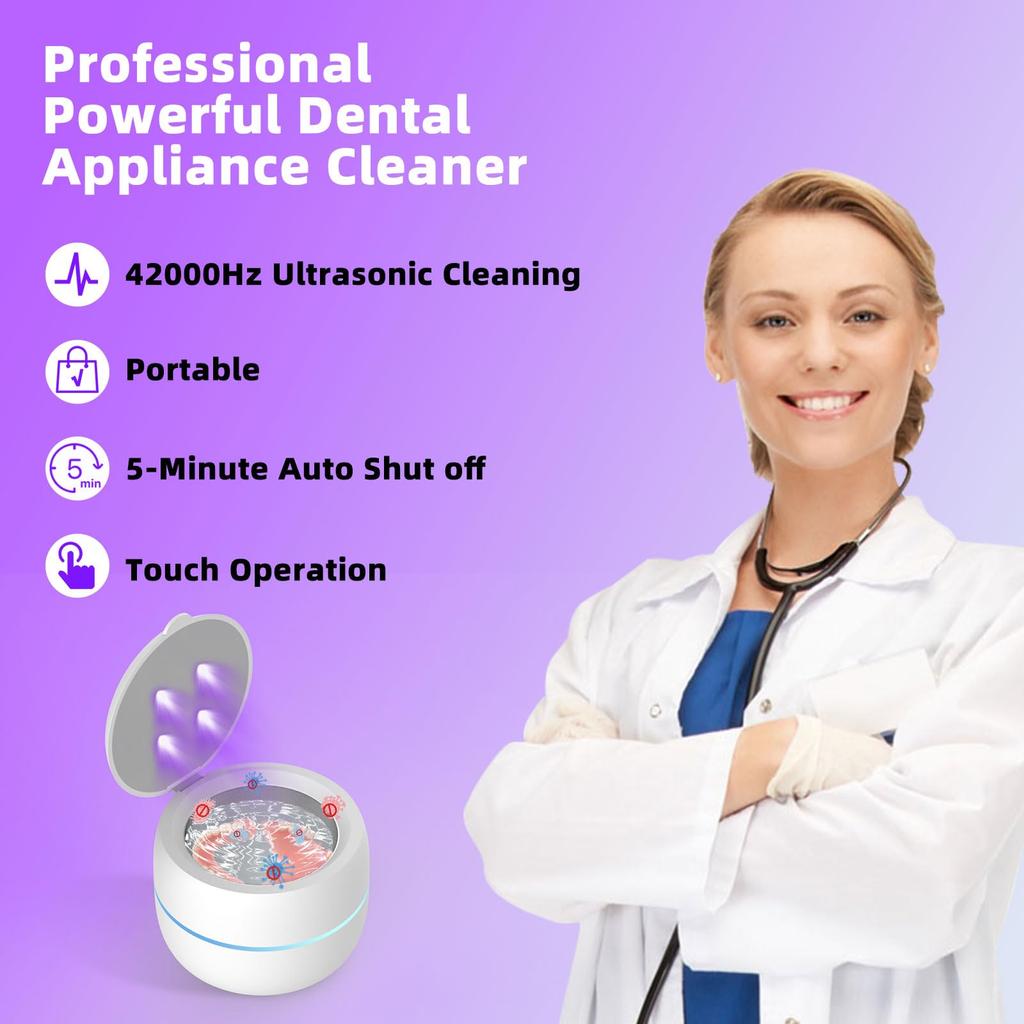 Ultrasone UV-reiniger met ventilator Mini Huishoudelijk Dental Pulserende Reinigingskit voor Sieraden Kunstgebit Tandheelkunde Doos Schoonheid Gezondheid