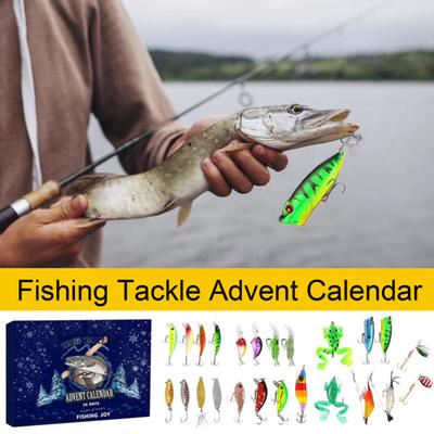 2024 Christmas Advent Calendar Fish Tackle Set 24 Days Countdown Fishing Lure Daily