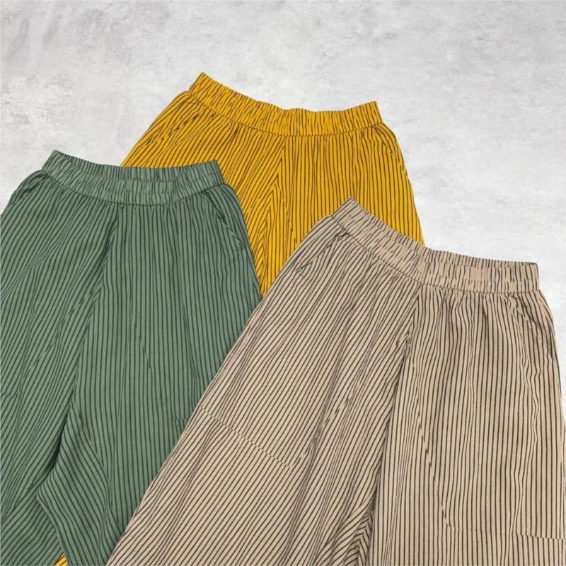 Johnature Japanese Striped Casual Pants Spring Summer Loose Wide-leg Women Ankle-lenght Harem Pants