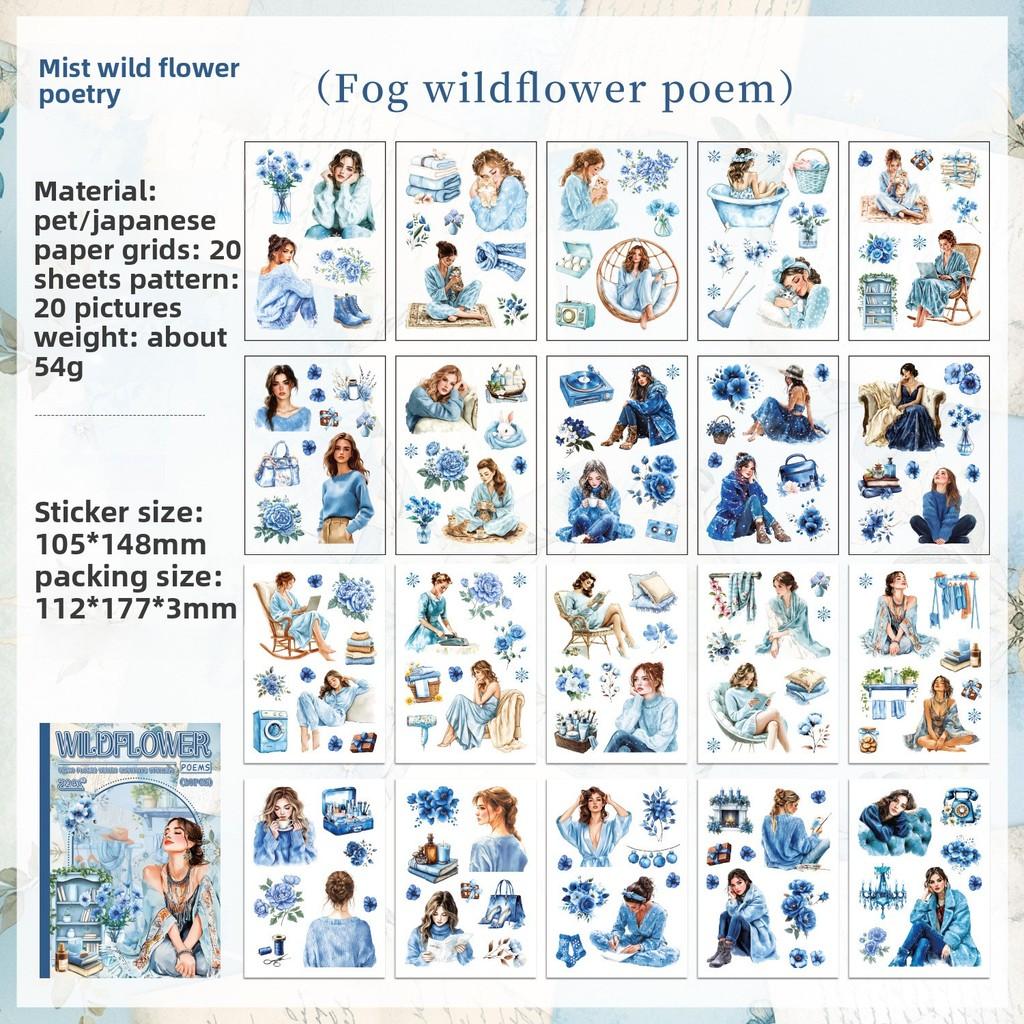 20sheets Scrapbook Stickers Vintage Style Cute Girl Scrapbooking Junk Journal Crafts Embelishment Decoration Sticker