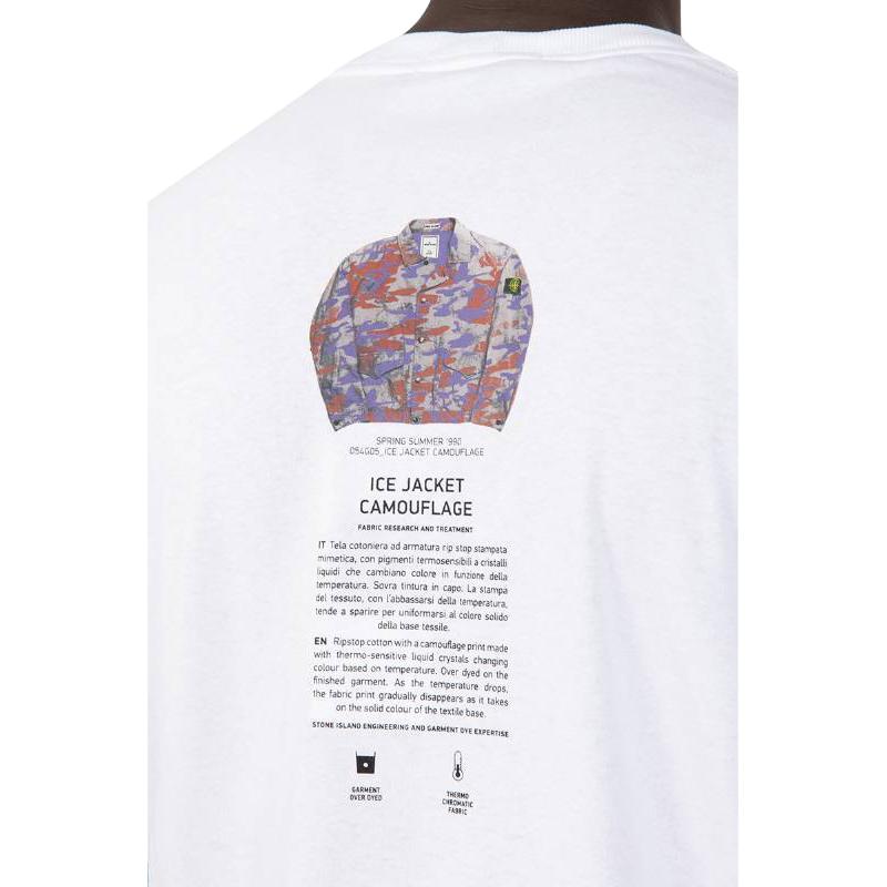 STONE ISLAND FW22 Solid Color Letter Logo Printed Loose Casual Short Sleeve T-Shirt Men Tops White 77152NS91-V0001