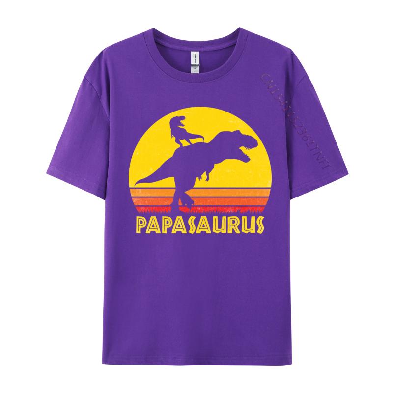 Design Papasaurus Fathers Day Tshrit Tops Shirts Special Premium Cotton TShirt Vintage T Shirts Plain