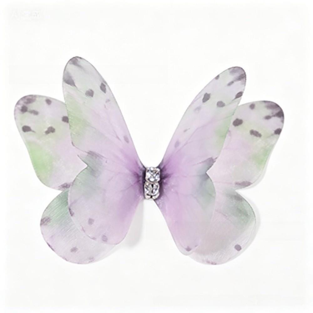 50Pcs Double-layer Chiffon Butterfly Embroidered Patches Bridal Hair Accessories