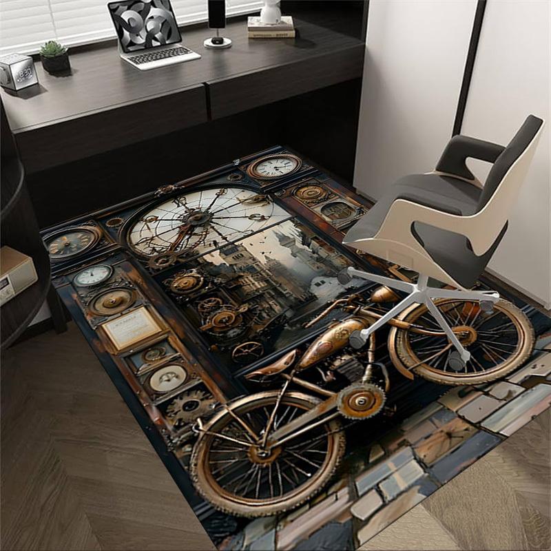 

1PC Clock Tower Bicycle Non-Slip Floor Carpet Compatible for Office&Living Room&Bedroom&Dining room - Flat - Weave Machine-S0345 60cm by 90cm