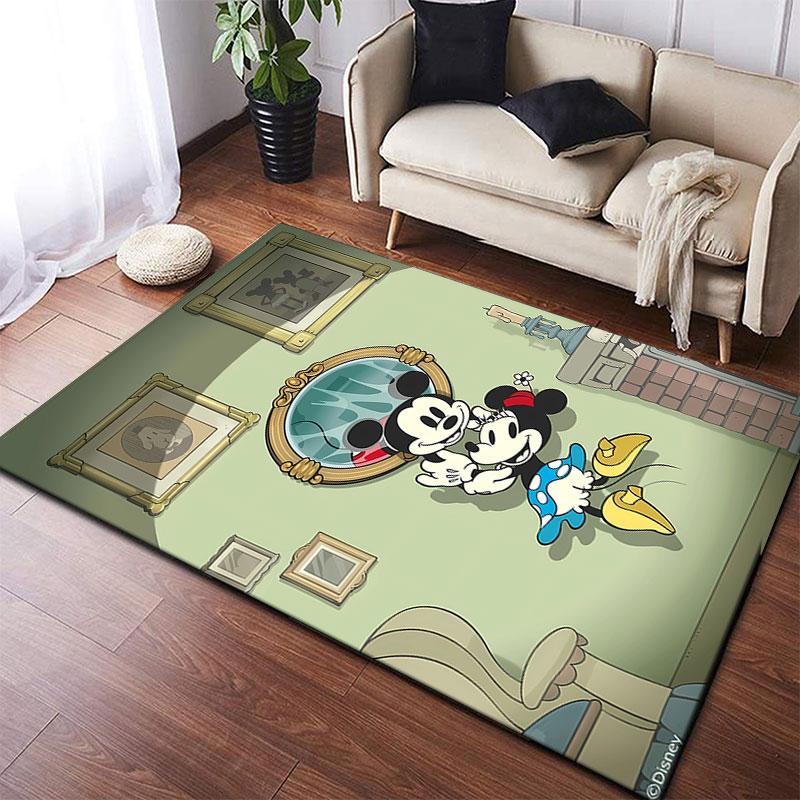 Mickey Mouse cartoon print rug, non-slip and stain-resistant floor protection rug, home décor.