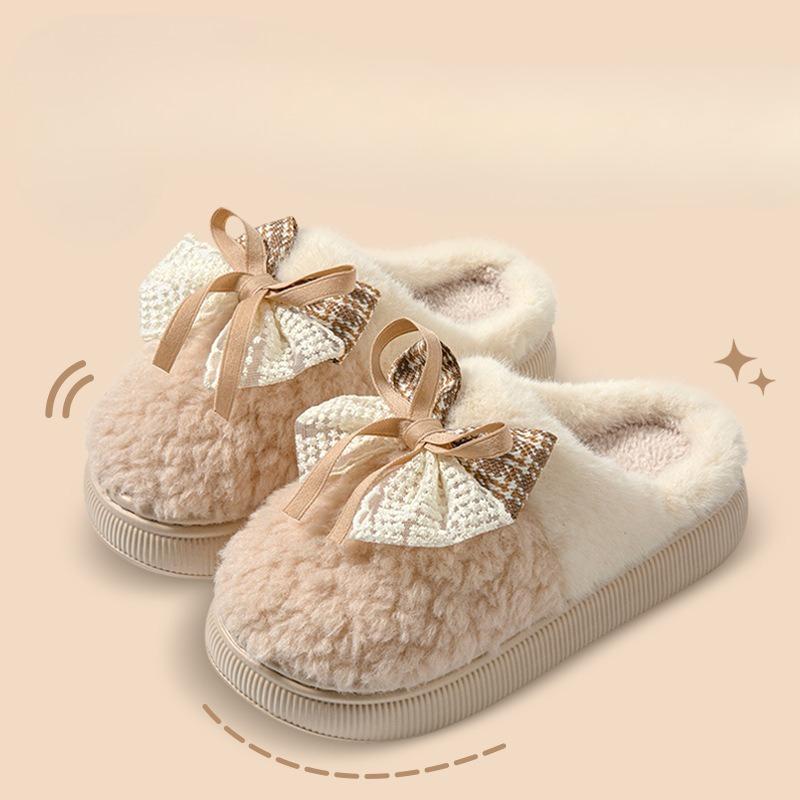 Cotton Slippers for Women's Inner Home, Thick-soled Plush Couple Shoes