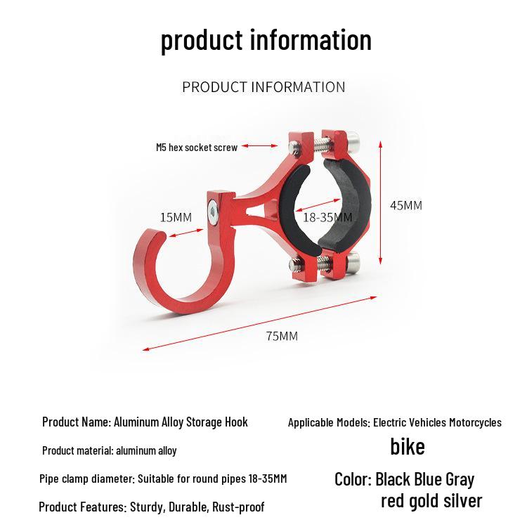 Front-Mounted No-Drill Universal Hook for E-Bike/Motorcycle Helmet