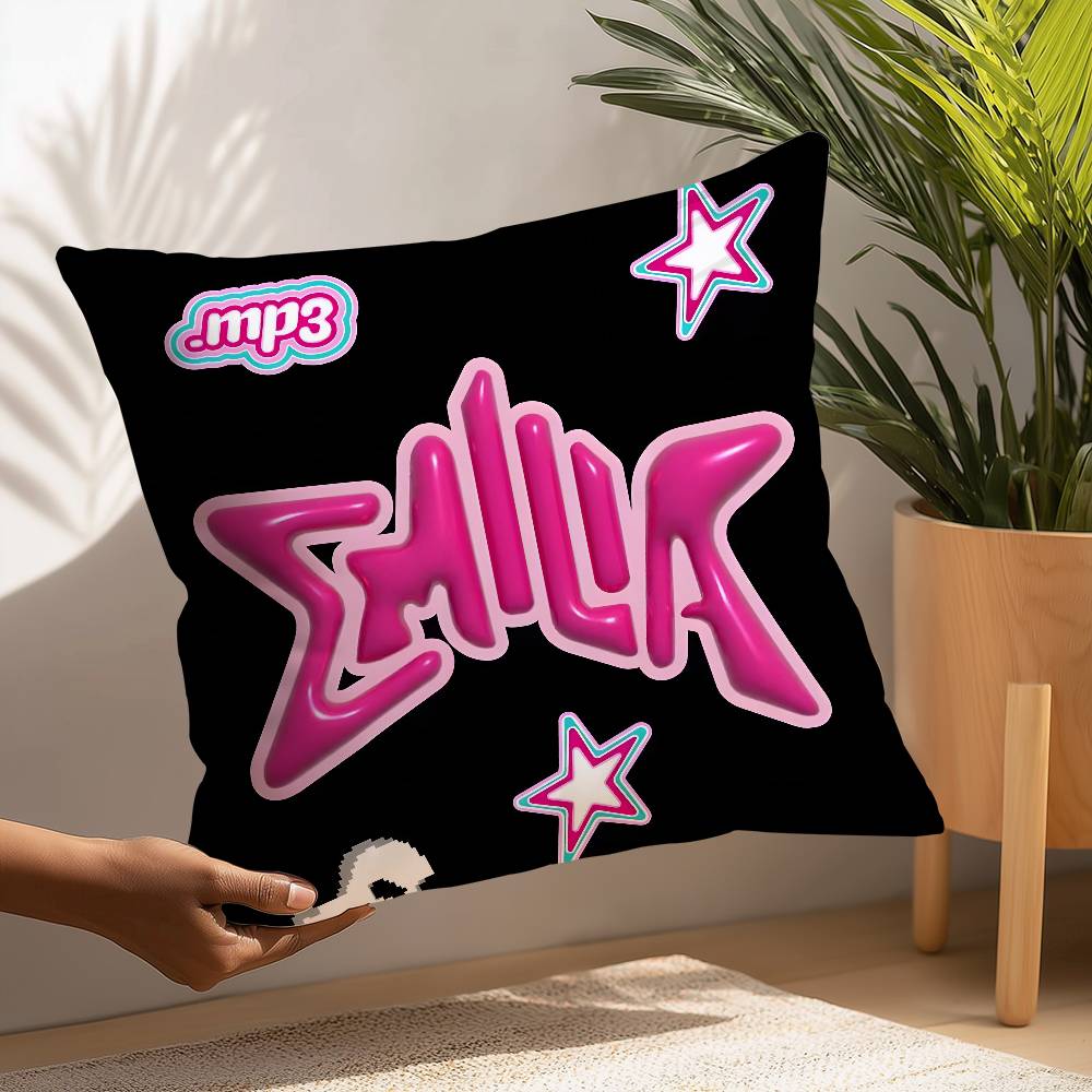 Singer Emilia Mernes Mp3 Pillow Case Plush Fabric Soft Pillowcase Double Sided Print Cushion Cover Household Gifts