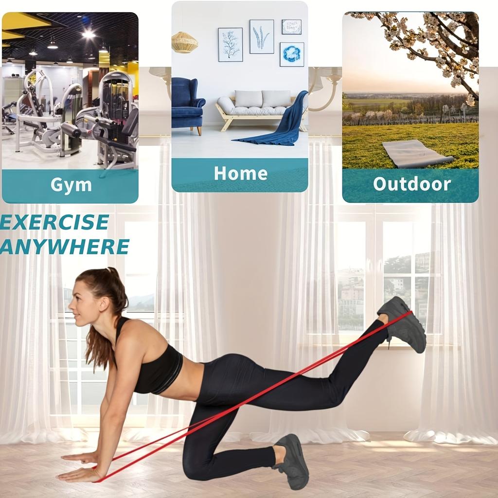 4 Pcs Set Bands with Stackable Tension Exercise and Pull Up Assist Bands for Muscle Training Workout Fitness Shaping TPE