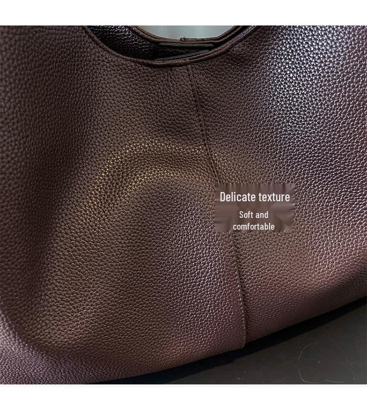 Women's Retro Korean Style Large Capacity PU Tote Bag for Versatile Use