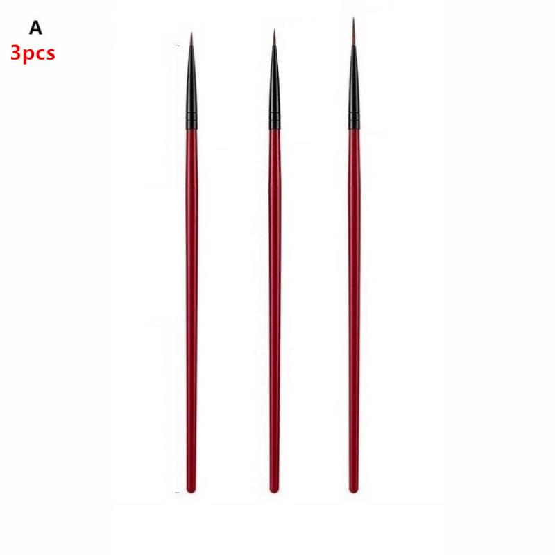 3Pcs/Set Fine Nail Art Liner Brush Set for UV Gel Polish Thin Detail Painting Professional Nail Design Tools