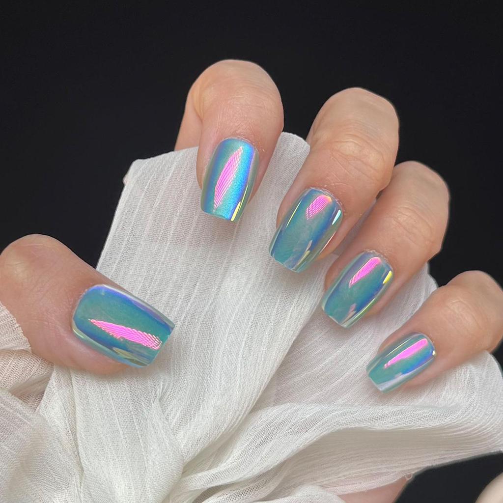Verlaufende Bernstein-Goldfolie Abnehmbare Nagelsticker - Herbst/Winter-Kollektion