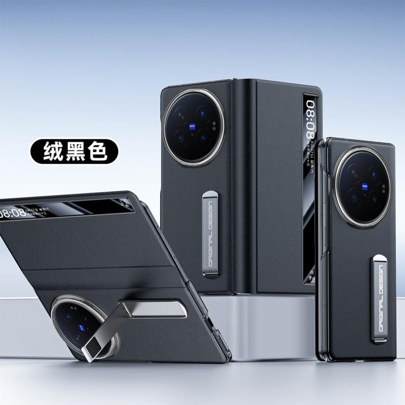 Ultra-Thin Genuine Nappa Leather Case With Kickstand Vivo X Fold6 Fold5 Shockproof Magnetic Anti-Fingerprint