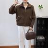 Zipper knitted double-sided cardigan autumn and winter new loose casual versatile solid color sweater jacket women