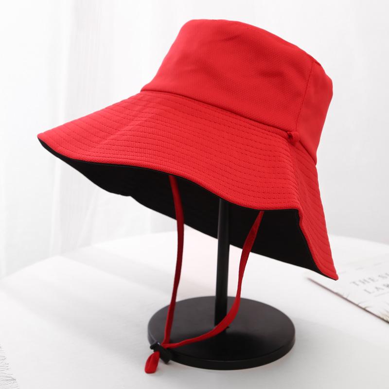 Simple Bucket Hat Women's Solid Color Double-sided Big-brimmed Sun Hat Tide Outdoor Sun Hat Foldable Basin Hat