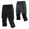 Men's Quick-Dry Double-Layer Cropped Running & Fitness Pants