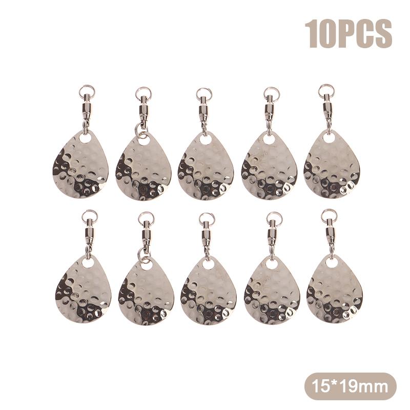 10Pcs Fishing Lure Spoon Diy Connector Spinners Sequins Metal Water Drop Type Fishing Accessories Hard Bait Assist Composite