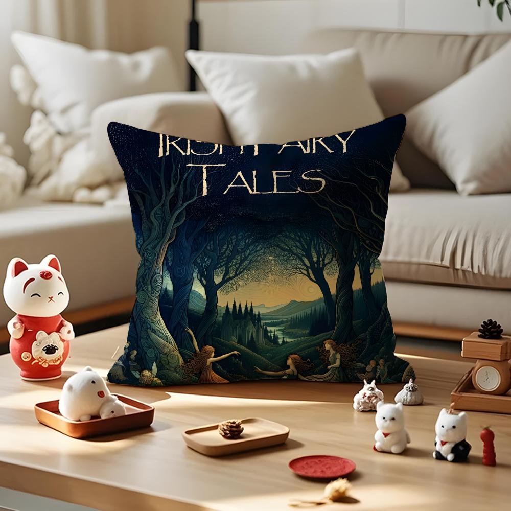 Dutch Windmills & Tulips Cushion Cover Anti-dustmite Pillowcase Invisible Zipper Silky Short Plush Sofa Cushion Cover