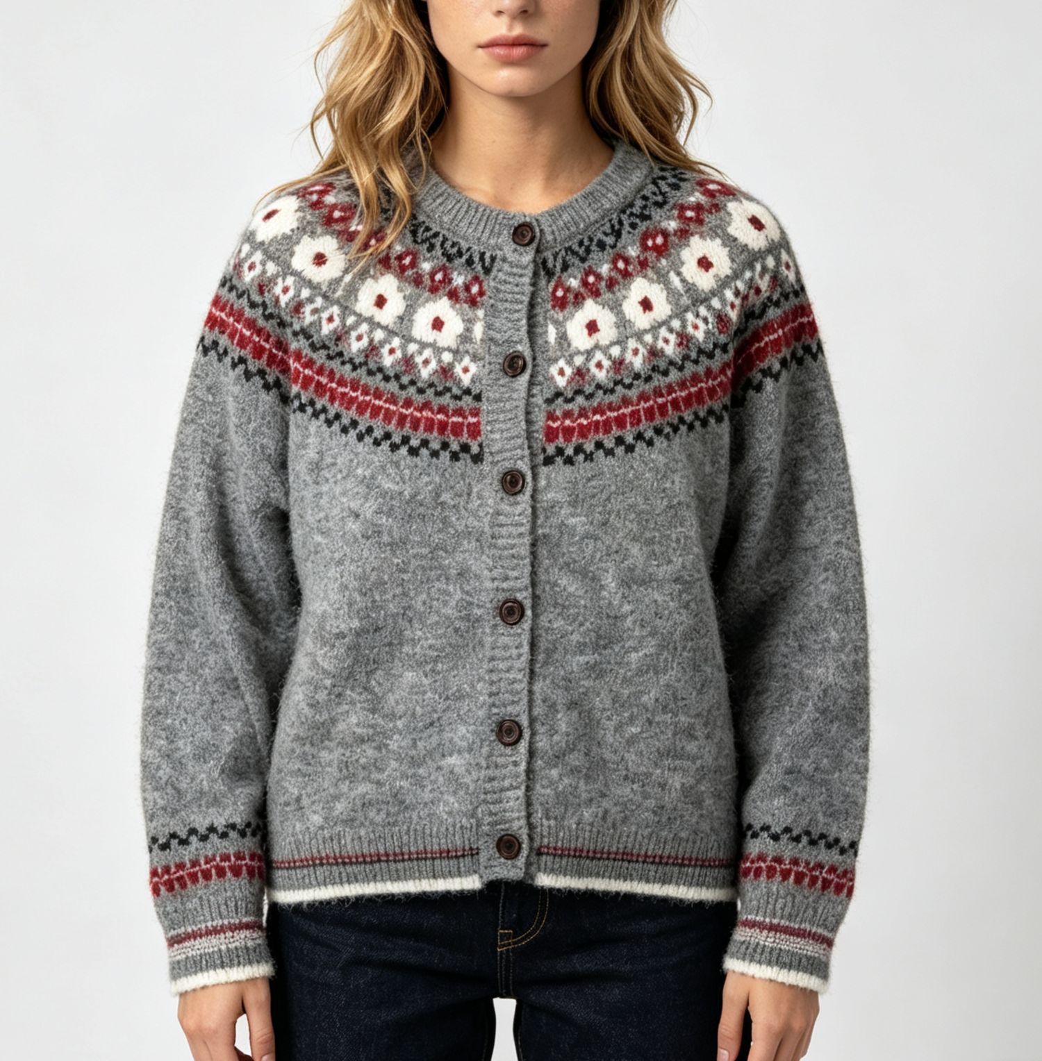 Fair Isle Cardigan for Women Vintage