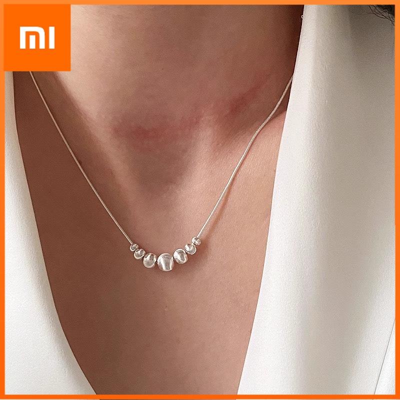 Xiaomi S925 Sterling Silver Necklaces For Women Simple Chain Fashion Minimalist Pendant Shinning Balls Necklaces Birthday Gift
