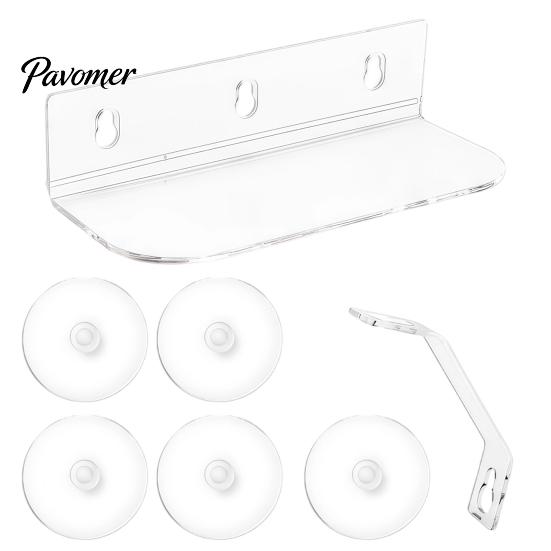 Kitchen Window Herb Stand Sill Plant Shelf with Strong Suction Cups, Clear Acrylic Wall Small Item Display Rack Mounted Floating Ledge, for