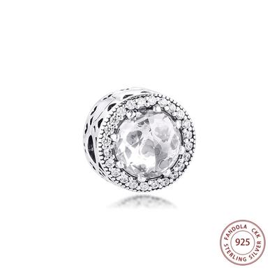 Fit Europe Bracelet 925 Sterling Silver Radiant Hearts Crystal Clip Charm Beads for Jewelry Making