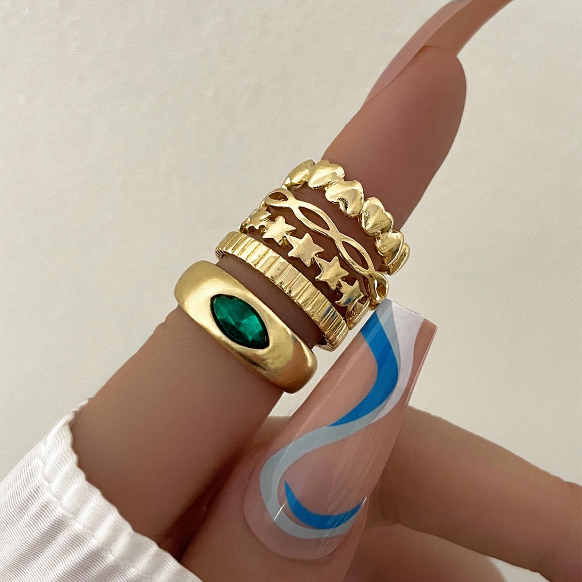 

Кольцо с имитацией драгоценного камня в форме сердца - Европейский и американский стиль