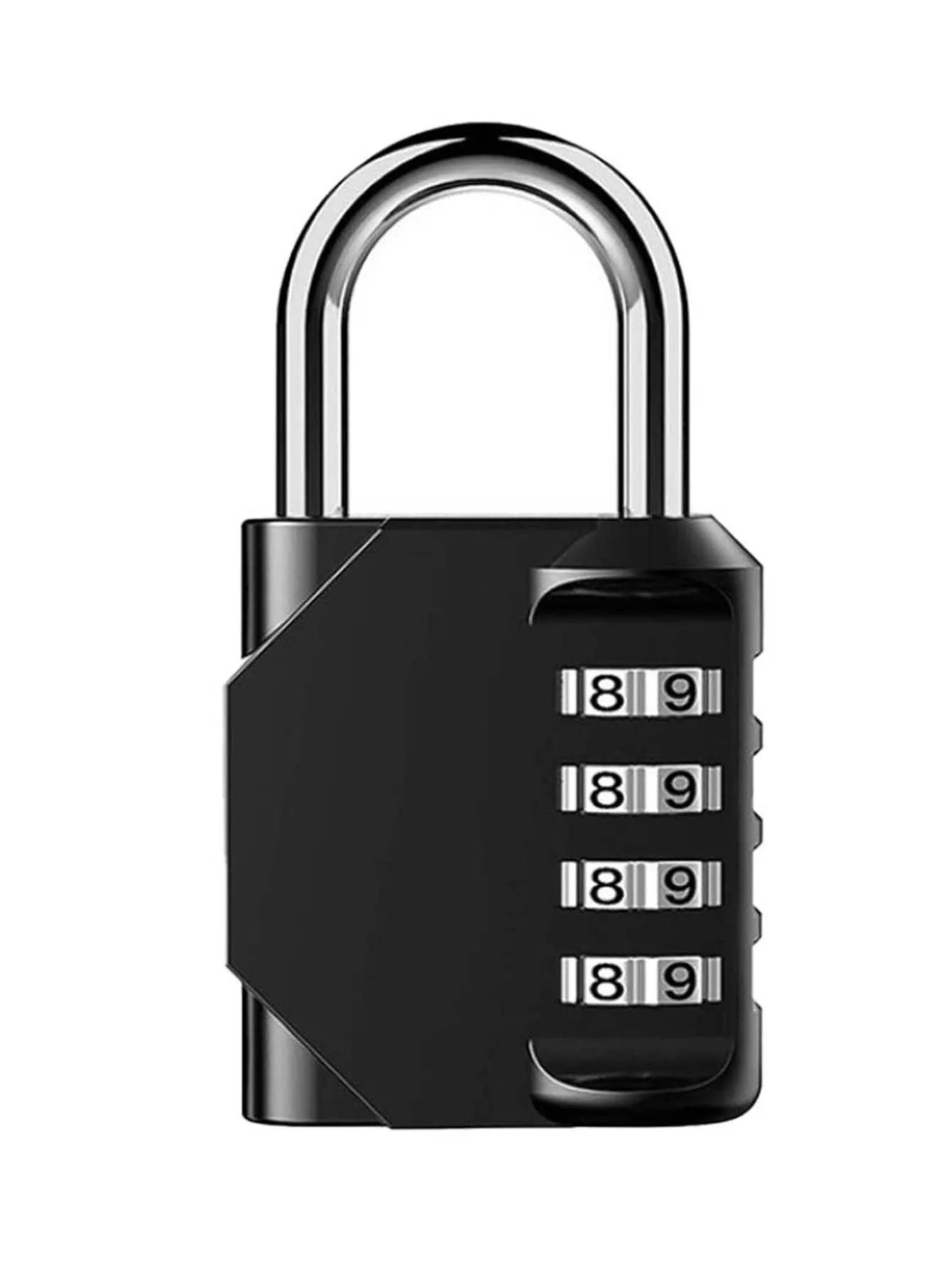 

Large Combination Padlock Password Locks 4 Digit Waterproof Outdoor Lock for Door Suitcase Bag Package Cabinet Locker Window чорний