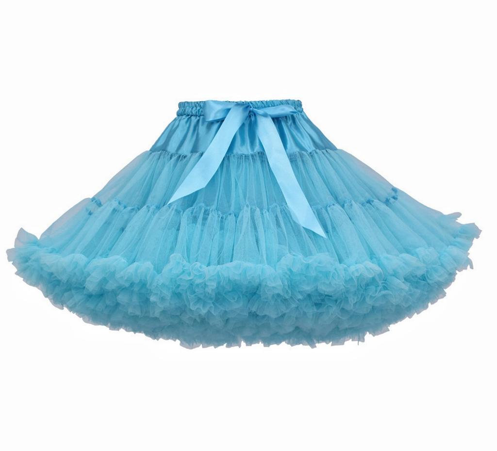 Pannier Tutu Skirt Volume Fluffy Petticoat Cosplay Adult Lolita Gothic Lolita Halloween Costume [kuroobaa] (Sky Blue)