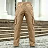 Men Drawstring Waist Cargo Pants with Multiple Pockets Relaxed Fit Trousers for Daily Casual Outdoor Activities