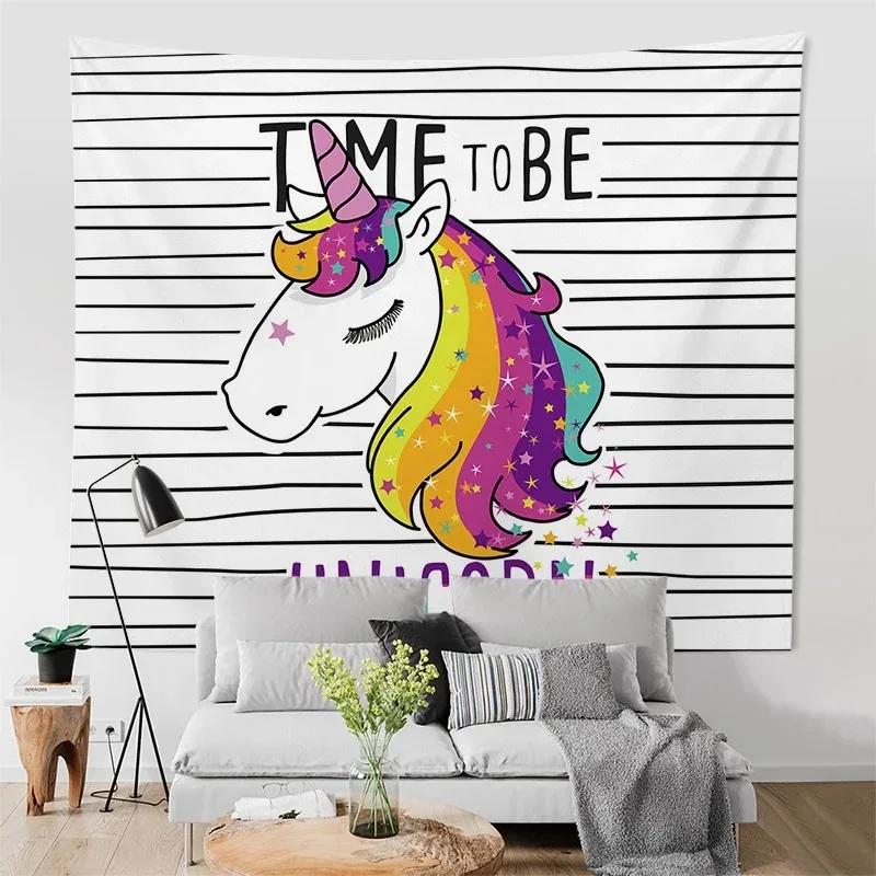 Декоративный гобелен «Звездное небо и единорог» для украшения офиса — фото 11