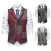 Autumn Men'S Retro Splicing Lapel Suit Vest European Size Men'S Casual Vest Vest