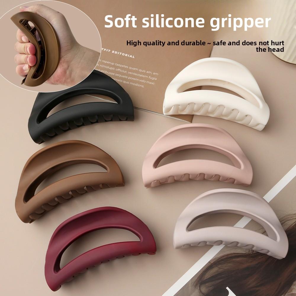 Safe Soft Silicone Hair Claw Matte Anti Collision Hair Clip Strong Grip Hair Barrettes Hair Accessories
