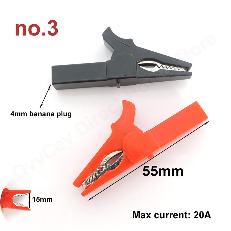 Rød+svart 20/50A PVC Alligator Krokodilleklemmeklemme Sokkel Plugg Håndtak Testkabel Probe 4mm bananplugg elektrisk Batteri