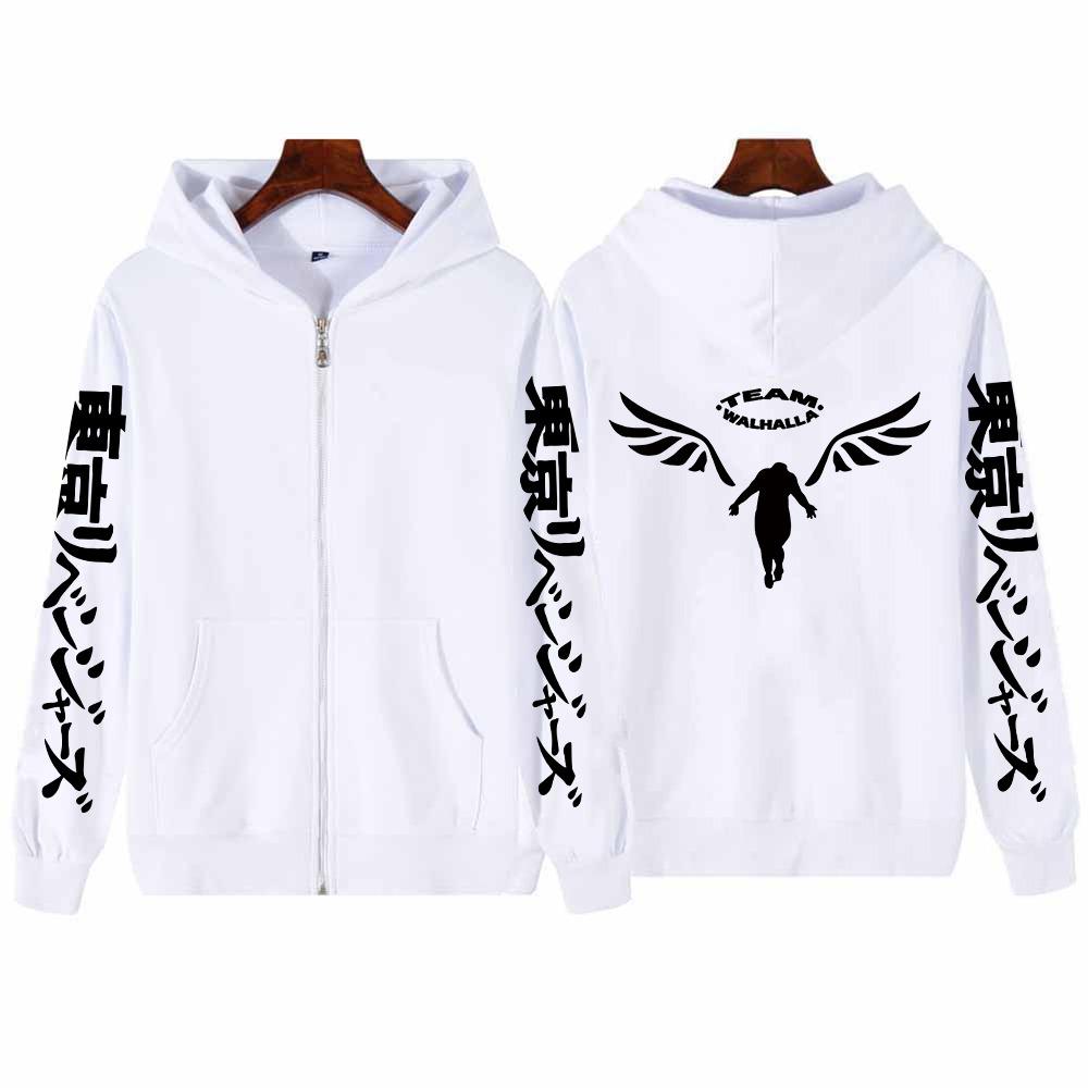 Anime Tokyo Avengers Tokyo Logo Mikina na zip Harajuku Pánská a dámská Dlouhý rukáv Manga Teplá mikina na zip