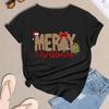 Damen Casual Weihnachten Bedrucktes Kurzarm-T-Shirt mit festlichem Feiertagsdesign