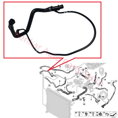 17129894769 Kylarslang För BMW X5 G05 X6 G06 X7 G07 40i 40ix B58B30C